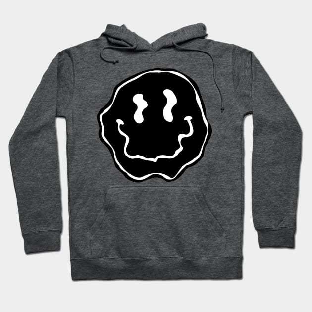 Trippy Smiley face black Hoodie by Juliet & Gin